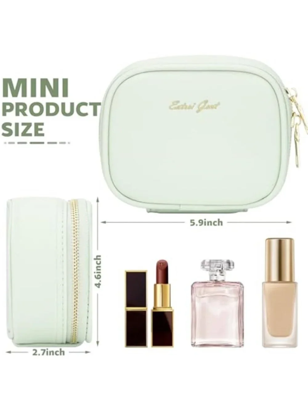 Mini Makeup Bag with Led Mirror, Small Travel Make up Bag 3 Light Modes